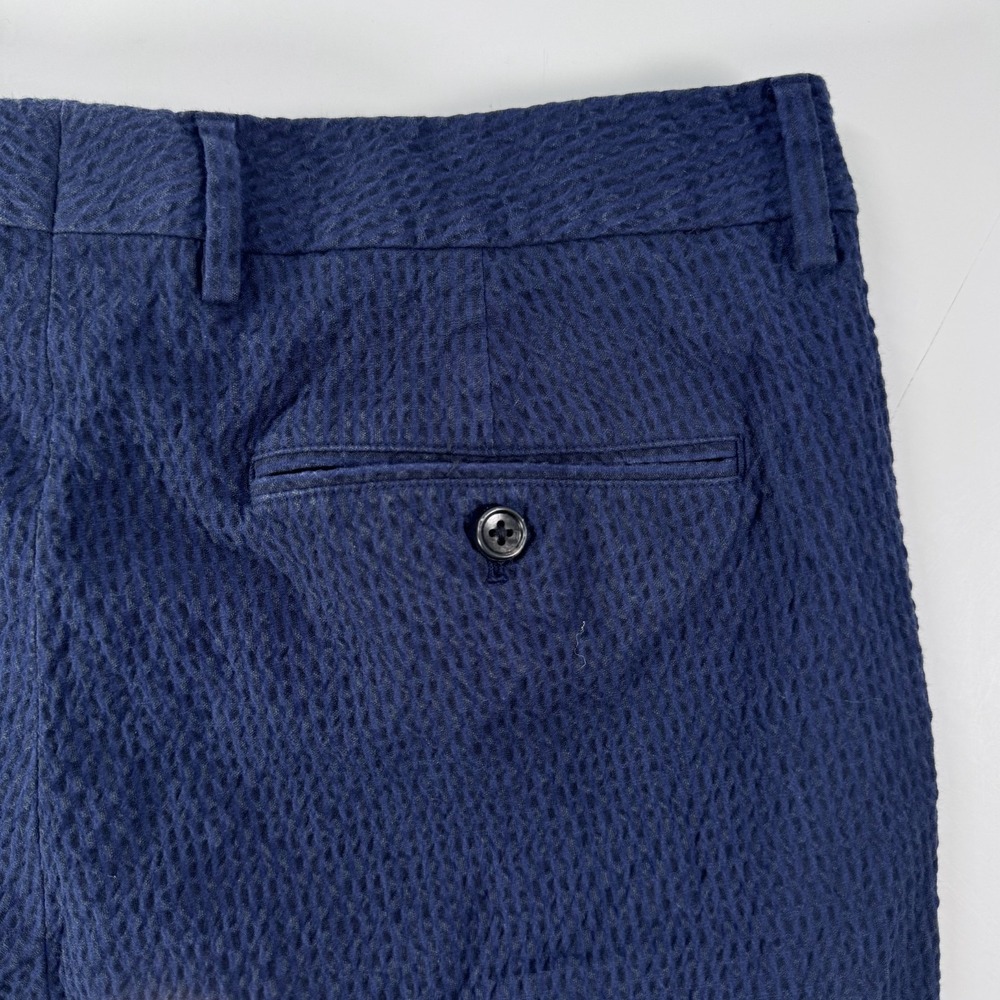 BONOBOS Seersucker Pants Mens 33x24 *Hemmed Italian Fabric Tailored Fit Blue - Picture 10 of 16